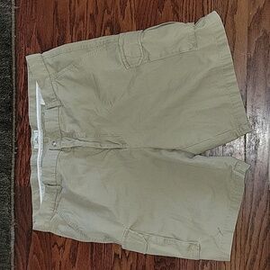 Dockers tan Khaki cargo shorts 100% cotton 6 pockets flat front relaxed 40 EUC…
